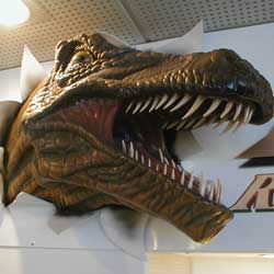 Décoration d'enseigne tête de T-rex sculpture