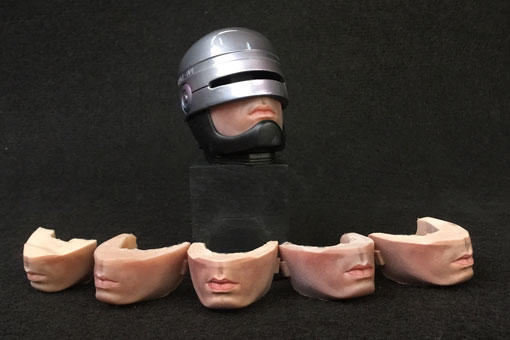 Tests visages en silicone pour la figurine Robocop